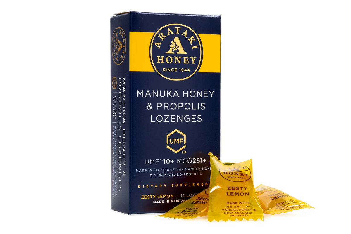 Arataki Manuka Honey & Propolis Lemon Lozenges, 54g