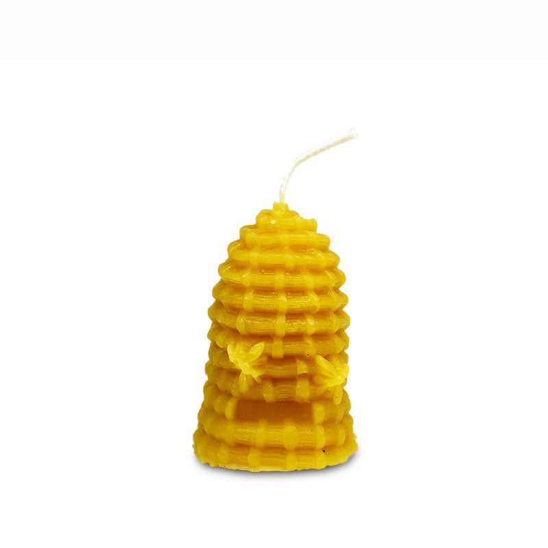 Beeswax Candle - Skep Beehive - 4 x 7cm
