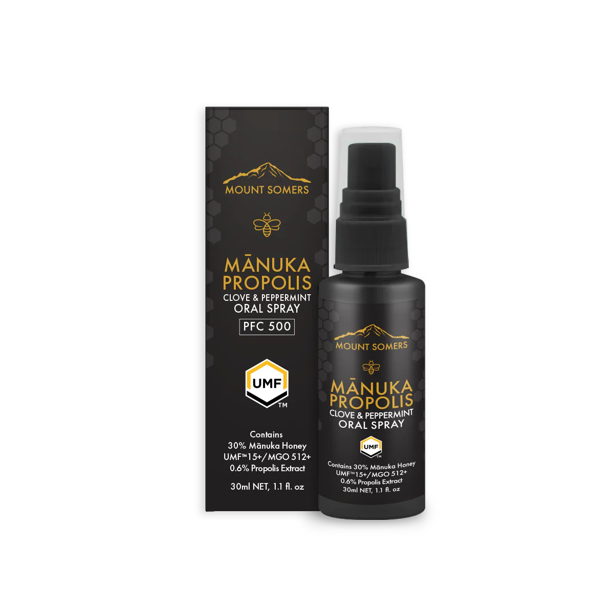 Mount Somers Manuka Propolis Clove & Peppermint Oral Spray UMF15+, 30ml