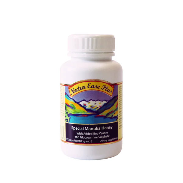 Nectar Ease Manuka and Bee Venom Capsules, 100 x 250mg