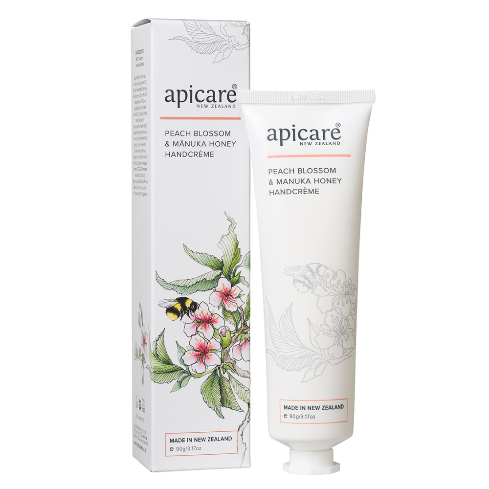 Apicare Peach Blossom & Manuka Honey Handcreme, 90g