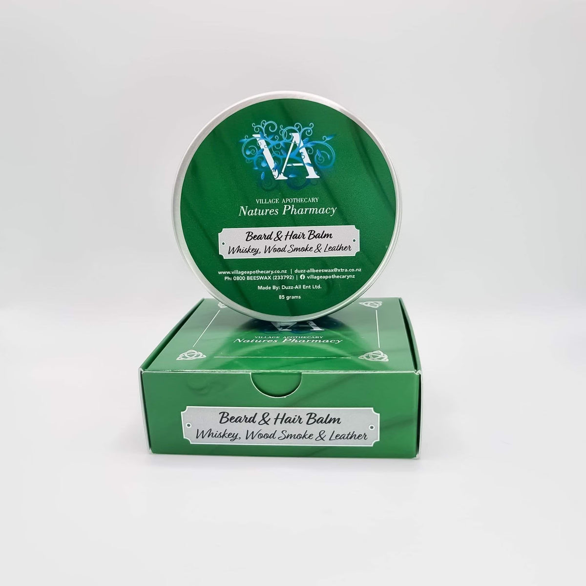 Village Apothecary Beard & Hair Balm Whisky, Wood Smoke & Leather, 85g
