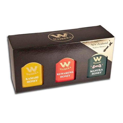 Giftbox - 3 x 250g - Manuka, Rewarewa & Kamahi Honey